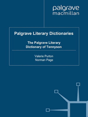 cover image of The Palgrave Literary Dictionary of Tennyson